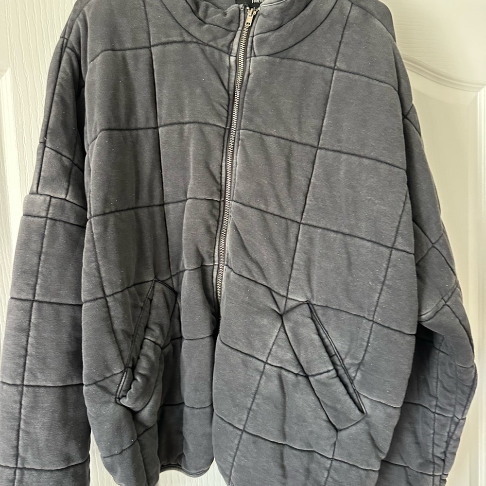 Forever 21, Free People dupe Charcoal Quilted Jacket
